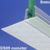 Exa-Lent Universal monsterstukje doucherubber type DS09 - 2cm lengte en geschikt voor glasdikte 8mm - 1 flap horizontaal