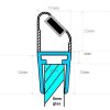 Exa-Lent Universal monsterstukje doucherubber type DS16 - 2cm lengte en geschikt voor glasdikte 8mm - magneet 45 graden