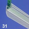 Exa-Lent Universal monsterstukje doucherubber type DS31 - 2cm lengte en geschikt voor glasdikte 8mm - 1 flap (van 11mm)