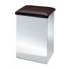 Decor Walther 0506490 CASE HK 1 KB wasmand/ hocker 50x32x32cm RVS gepolijst/ kunstleder donkerbruin