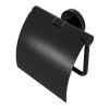 Geesa Nemox Black 91650806 toiletrolhouder met klep mat zwart