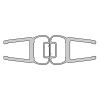 HSK E100056-8Alu magneetstrip recht, set van 2 stuks, 200cm, 8mm, chroom