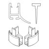 HSK Exklusiv E85058-3-01 2x horizontaal afdichtingsprofiel (120cm) met inschuifrubber (200cm, hoogte 14,5mm) en eindkapjes alu mat zilver