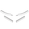 HSK Noblesse E76059 set gebogen afdichtingsprofielen tbv kwartronde deuren, 4 dlg l90xr100cm, radius 55cm *niet meer leverbaar*