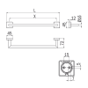 Inda Forum Quadra 3000 A3018ECR handdoekhouder 35 cm chroom