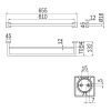 Inda Forum Quadra 3000 A3019CCR dubbele handdoekhouder 65 cm chroom