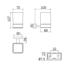 Inda Lea 1800 A18100CR21 bekerhouder gesatineerd glas chroom