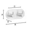 Smedbo Beslagsboden B1102 design haken dubbel geborsteld edelstaal