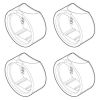 Novellini R04BH2CU1-A set afdekkapjes wit 030