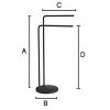 Smedbo Beslagsboden BB1231 vrijstaande dubbele handdoekhouder 40cm mat zwart