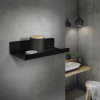 Smedbo Sideline DB5001 bathroom glass shelf 25 cm matt black