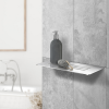 Smedbo Sideline DK3062 bathroom glass shelf 25 cm polished stainless steel