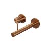 Brauer Carving 5-GK-083-S6-65 inbouw wastafelmengkraan met rechte uitloop en rozetten model A2 koper geborsteld PVD