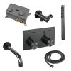 Brauer Edition 5-GM-210 thermostatische inbouw badkraan met drukknoppen SET 03 gunmetal geborsteld PVD