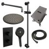 Brauer Edition 5-S-069 thermostatische inbouw regendouche 3-weg omstelling SET 46 mat zwart