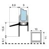 Duka GUMT858-E afdichtprofiel 100cm transparant, 6mm