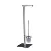Wenko 20391100 Lima toiletstandaard (toiletborstelhouder + toiletrolhouder) RVS gesatineerd  (OUTLET)