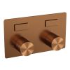 Brauer Carving 5-GK-213 thermostatische inbouw badkraan met drukknoppen SET 04 koper geborsteld PVD