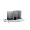 Inda Claire A7110FNE21 wandbekerhouder met twee glazen mat zwart/ gesatineerd glas