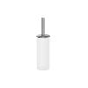 Inda Claire A7114AAC21 toiletborstelhouder met glazen schaaltje geborsteld nikkel/ gesatineerd glas