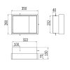 Inda MY Secret A80760NE inbouwnis met bekerhouder, zeepdispenser en spiegel 350x260mm mat zwart