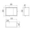 Inda MY Secret A80750VN inbouwnis met bekerhouder, zeepdispenser en spiegel 350x260mm mat avana