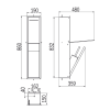 Inda MY Secret A8085CWM inbouwnis met toiletrolhouder en toiletborstelgarnituur 190x860mm mat wit