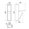 Inda MY Secret A8085DPT inbouwnis met toiletrolhouder en hygiënische douche 190x860mm mat platino