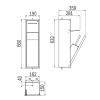 Inda MY Secret A8085AAQ inbouwnis met toiletrolhouder en toiletborstelgarnituur 190x660mm mat acquamarina