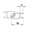 Kermi 6027865 magneetprofiel voor deurvleugel verticaal 200cm