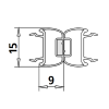 Kermi 6036439 magneetprofiel 180 graden voor sluitprofiel verticaal 200cm