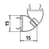 Kermi 6036440 magneetprofiel 90 graden links verticaal 200cm