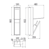 Inda MY Secret A8086CWM  inbouwnis met toiletrolhouder en toiletborstelgarnituur 190x860mm mat wit