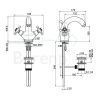 Fima Carlo Frattini Elizabeth F50912BR wastafelkraan 2-greeps brons