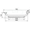 Handicare (Linido) LI2637002211 handdoekrek lang 600mm RVS gepolijst (antraciete afdekkappen)