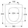 Pressalit Objecta D 172011-BD6999 toiletzitting met deksel wit polygiene