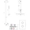 Brauer Carving 5-GM-137 thermostatische inbouw regendouche 3-weg omstelling SET 41 gunmetal geborsteld PVD