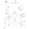 Brauer Edition 5-NG-029 thermostatische inbouw regendouche SET 11 RVS geborsteld PVD