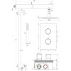 Brauer Edition 5-S-064 thermostatische inbouw regendouche 3-weg omstelling SET 37 mat zwart