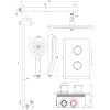 Brauer Edition 5-S-071 thermostatische inbouw regendouche 3-weg omstelling SET 44 mat zwart