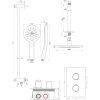 Brauer Edition 5-S-072 thermostatische inbouw regendouche 3-weg omstelling SET 47 mat zwart