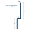 Blanke Aqua Keil Wand 8452840125R afsluitprofiel 980x12,5x24mm rechts RVS verchroomd