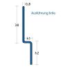 Blanke Aqua Keil Wand 8452856125L afsluitprofiel 980x12,5x24mm links mat zwart