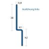 Blanke Aqua Keil Wand 8462840125L Gefälleprofil 1480x12,5x32mm links Edelstahl verchromt