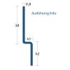 Blanke Aqua Keil Wand 8462856125L afsluitprofiel 1480x12,5x32mm links mat zwart