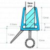 Exa-Lent Universal monsterstukje doucherubber type DS13 - 2cm lengte en geschikt voor glasdikte 5mm - 1 flapje 1 rondje