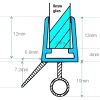 Exa-Lent Universal monsterstukje doucherubber type DS13 - 2cm lengte en geschikt voor glasdikte 8mm - 1 flapje 1 rondje