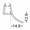 HSK Kienle E87072-4 towing profile seal, F1 long, 12,6mm, 200cm, 8mm *no longer available*