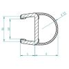 HSK E100078-8-6 verticaal o-afdichtingsprofiel 200cm, 8mm