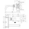 Brauer Carving 5-GK-004-B6 inbouw wastafelmengkraan met gebogen uitloop en afdekplaat model A1 koper geborsteld PVD